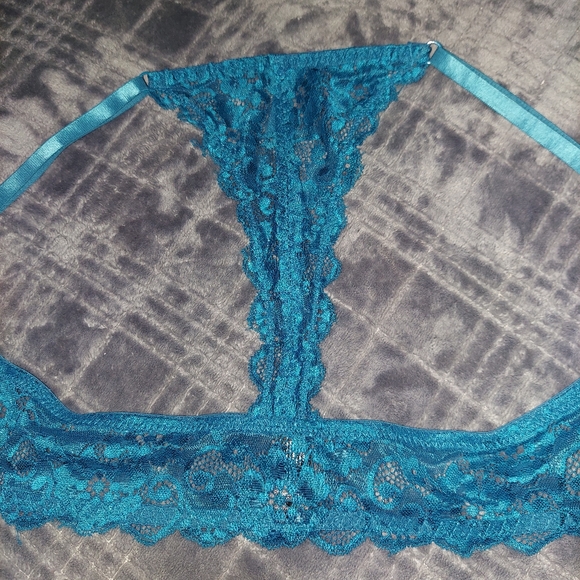 XOXO Racerback Push Up Bra, 34C, Ocean Blue Aqua Teal Floral Lace, NWOT - Picture 12 of 13